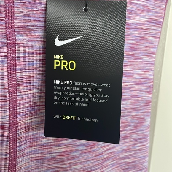 Brand New Nike Pro Dri-Fit Tight Fit Crop Length Training Pink Multi Leggings - Picture 6 of 13